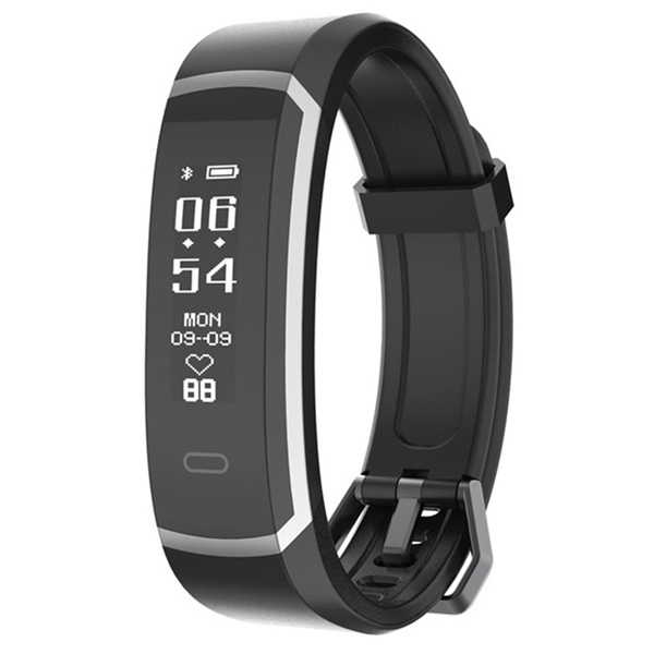 GT105 Fitness Tracker Real-time Heart Rate Monitor (Black Si