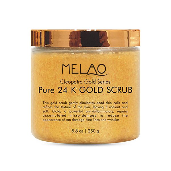 MELAO 24K Gold Body & Facial Scrub,Formula Youthful Radi