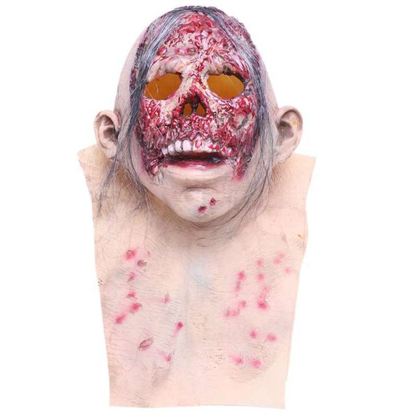 Halloween mask zombie latex mask horror wig bald tyrant
