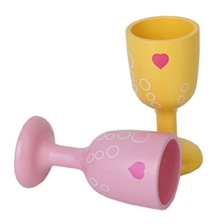 2 x wooden wine cup