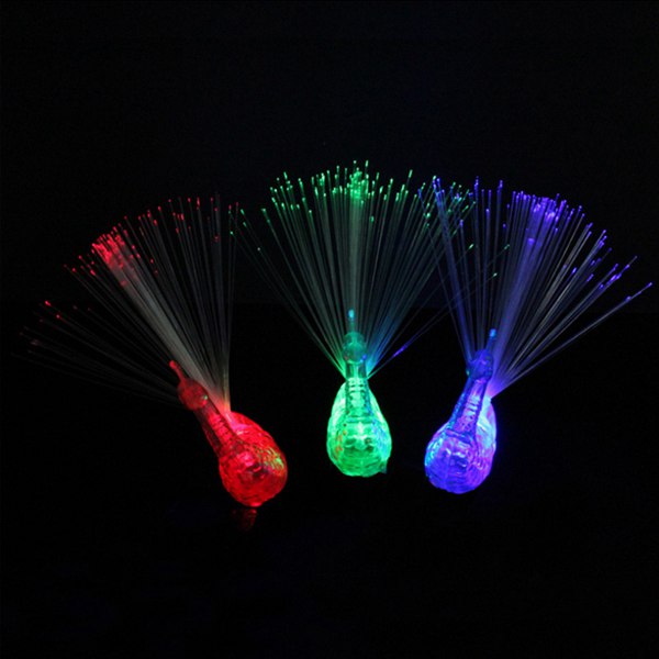 LED Flash peacock finger lights luminous colour rings childr