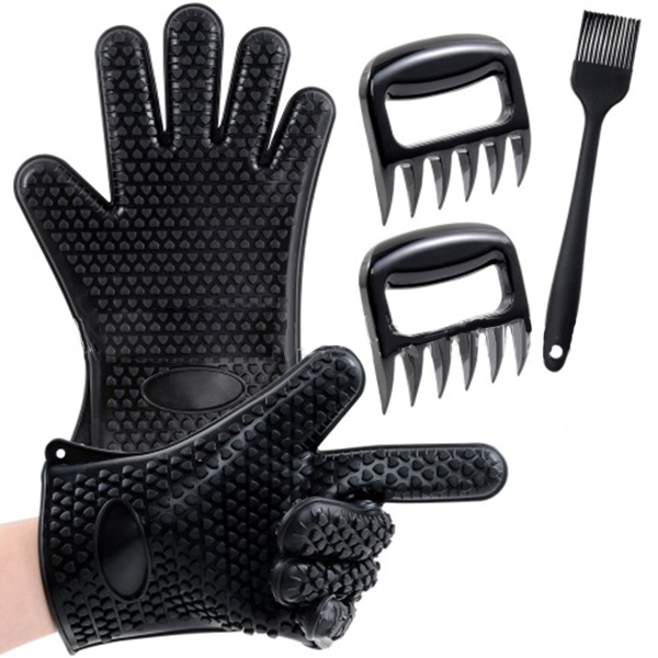 <b>Heat Resistant thick Silicon Cooking glove BBQ Grill Barbecu</b>