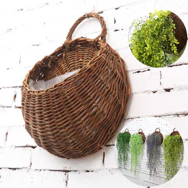Mounted Basket plant pots Wicker Wall for Garden Wedding Wal